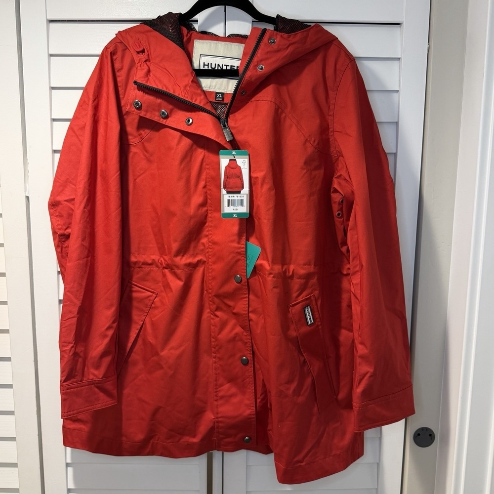 HUNTER Water Resistant Cotton-Smock Zip-up & Button size XL Rain Jacket‎ New